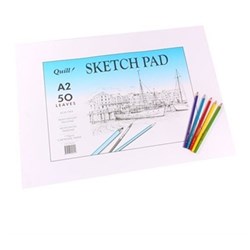 Quill Premium Sketch Pad A2 50 leaf 110gsm Cartridge
